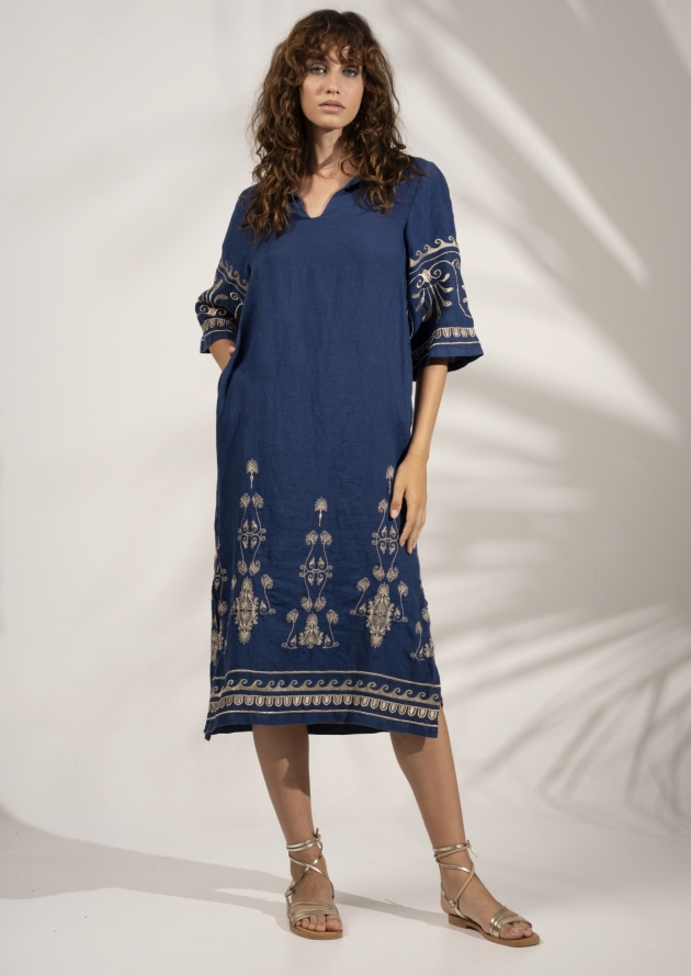 Dress midi with 3/4 sleeves