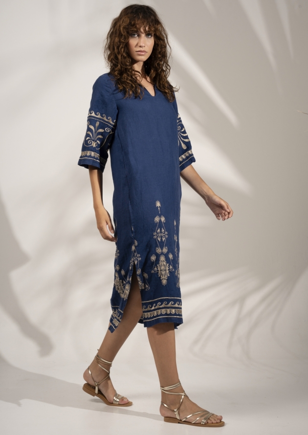 Dress midi with 3/4 sleeves