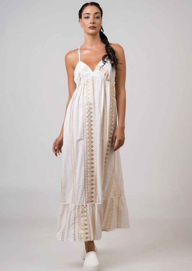 Φόρεμα με κέντημα maxi