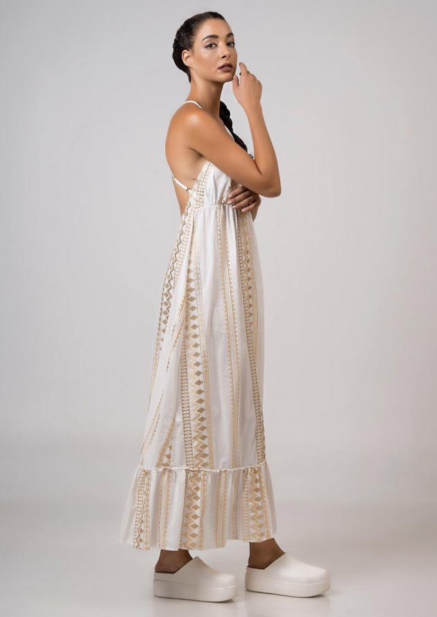 Φόρεμα με κέντημα maxi
