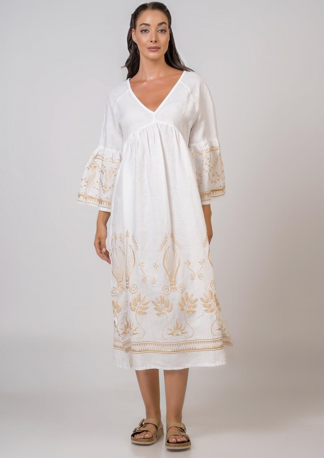 Dress midi with 3/4 sleeves